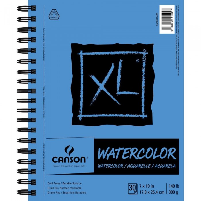 Cuaderno Canson XL Watercolor 300grs 18x25,5cmts 77425