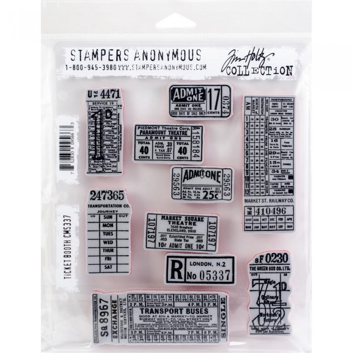 Sello de caucho de Tim Holtz CMS 337 Ticket Booth