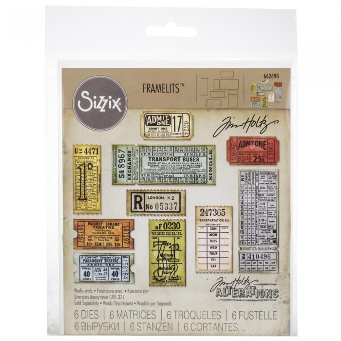 Troqueles Sizzix Thinlits Dies By Tim Holtz Ticket Booth 662698