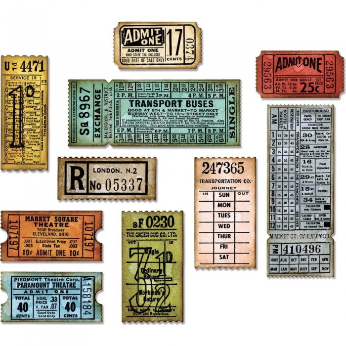 Troqueles Sizzix Thinlits Dies By Tim Holtz Ticket Booth 662698