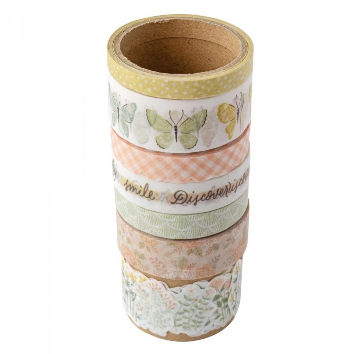 Cinta washi CP014018 GINGHAM GARDEN  Crate Paper Washi Tape 7/Pkg
