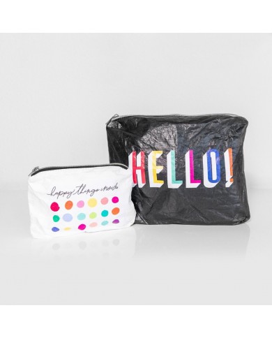 Kit de Cartuchera Happy Planner Flexible Nylon Pouch 12"X6.5"X.3" Hello 2/Pkg