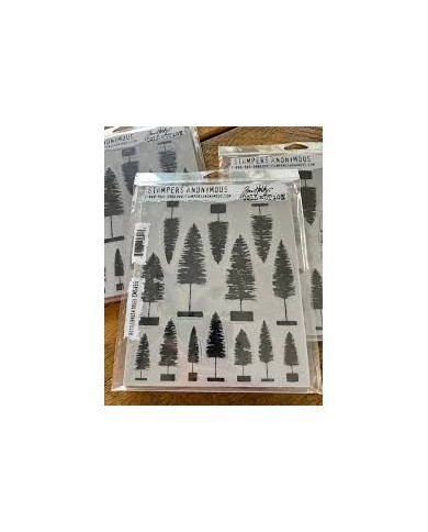 Sello de caucho de Tim Holtz CMS455 TREES