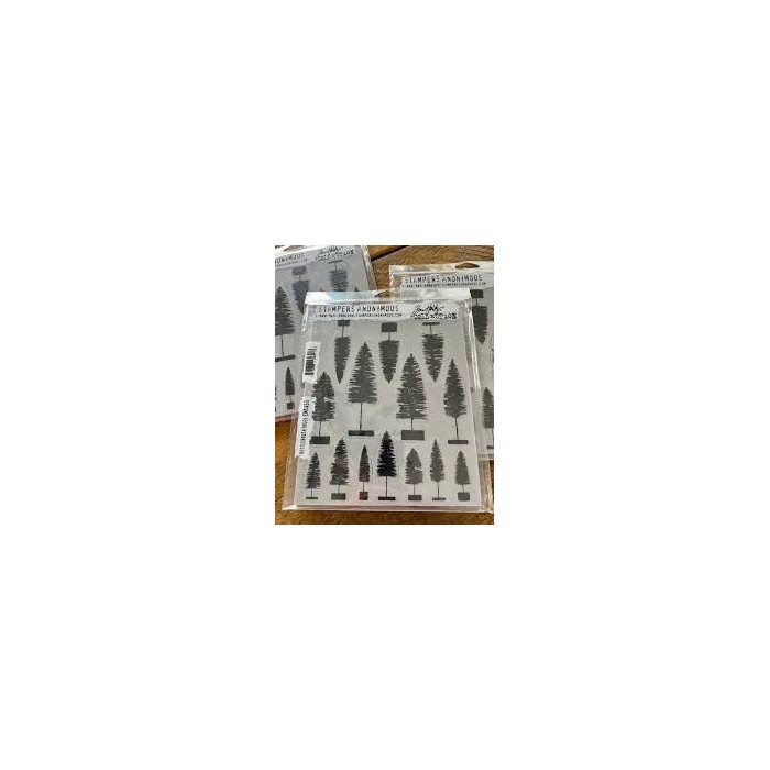 Sello de caucho de Tim Holtz CMS455 TREES