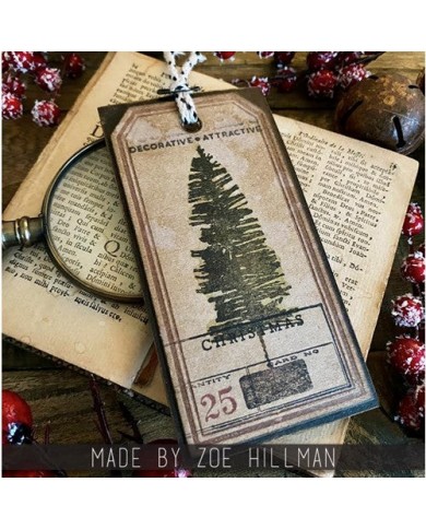 Sello de caucho de Tim Holtz CMS455 TREES