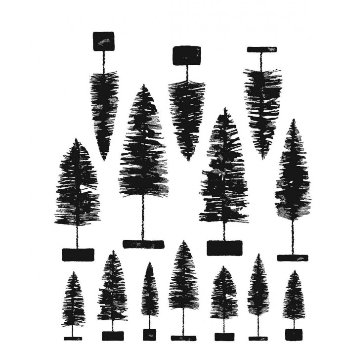 Sello de caucho de Tim Holtz CMS455 TREES