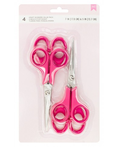 TIJERAS en PACK x 4 Color Rosa AC 340056