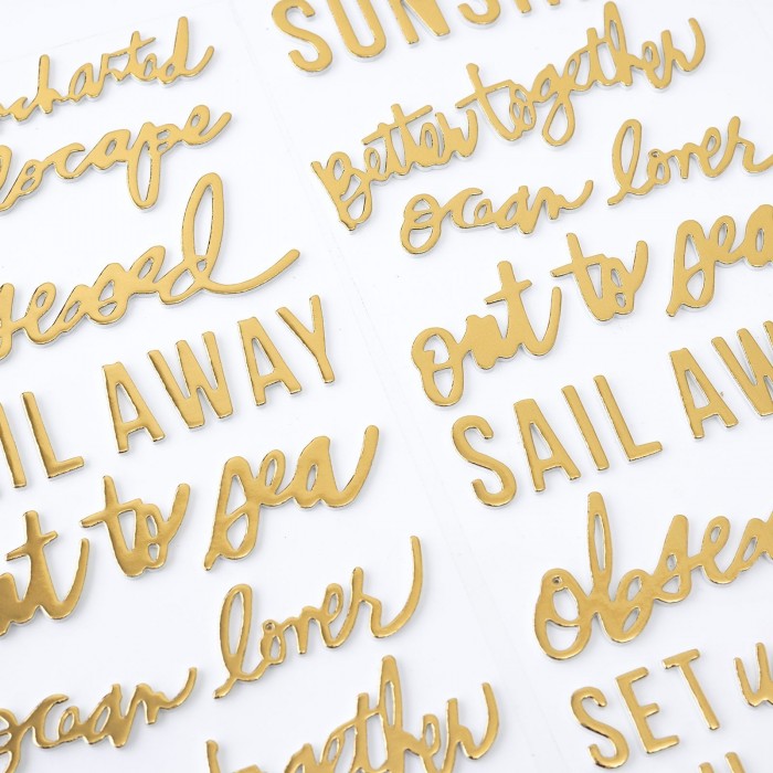Stickers chipboard con relive de frases con foil HS - SET SAIL  (66 PIECE) 34021032