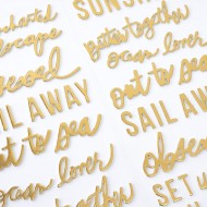 Stickers chipboard con relive de frases con foil HS - SET SAIL  (66 PIECE) 34021032