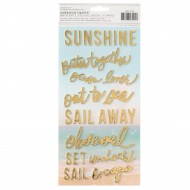 Stickers chipboard con relive de frases con foil HS - SET SAIL  (66 PIECE) 34021032