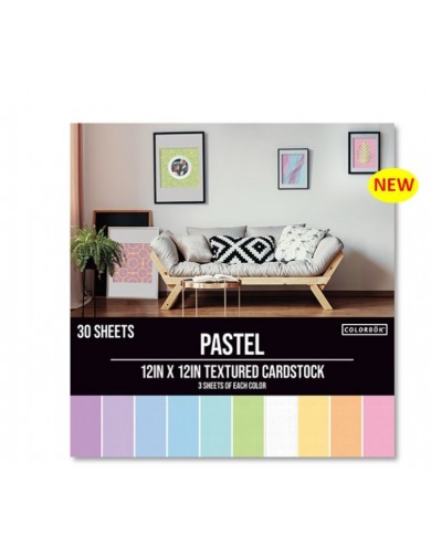 Bloc de papeles 30 HOJAS de 30x30cmts  - TEXTURED CARDSTOCK - PASTEL 74643