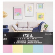 Bloc de papeles 30 HOJAS de 30x30cmts  -SMOOTH CARDSTOCK PASTEL 61195