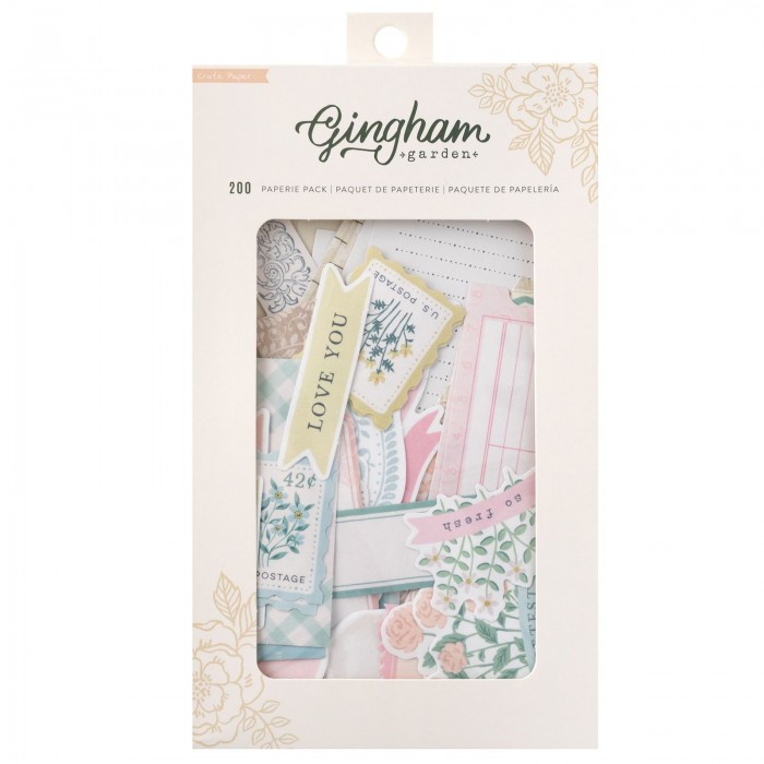 Recortables y adornos EMBELLISHMENT 34014025 - CP - GINGHAM GARDEN - PAPERIE PACK - INCLUDES PAPER AND STICKERS (200 PIECE)
