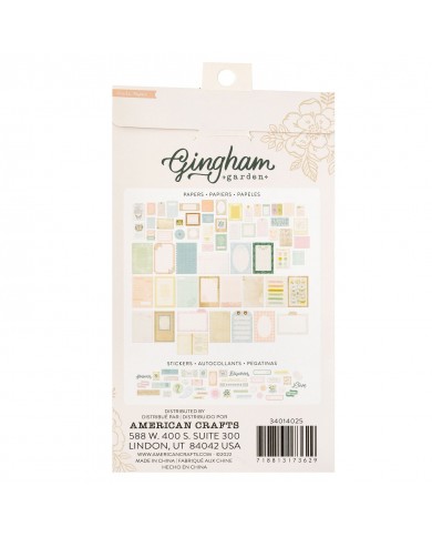 Recortables y adornos EMBELLISHMENT 34014025 - CP - GINGHAM GARDEN - PAPERIE PACK - INCLUDES PAPER AND STICKERS (200 PIECE)