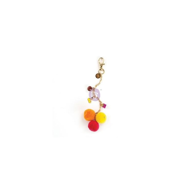 MY PRIMA PLANNER EMBELLISHMENTS – FUSCHIA CHERRY POM POM KEY CHAIN