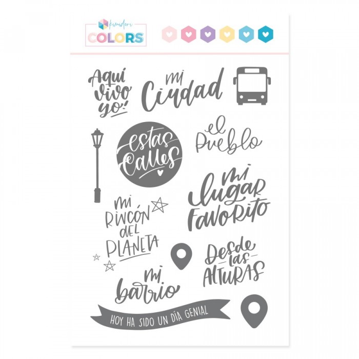 Sello Scrap Your Life Mi ciudad Kimidori Colors