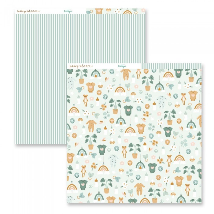 Papeles 30x30 Baby Bloom Una Cara 24 papeles 12MT021001