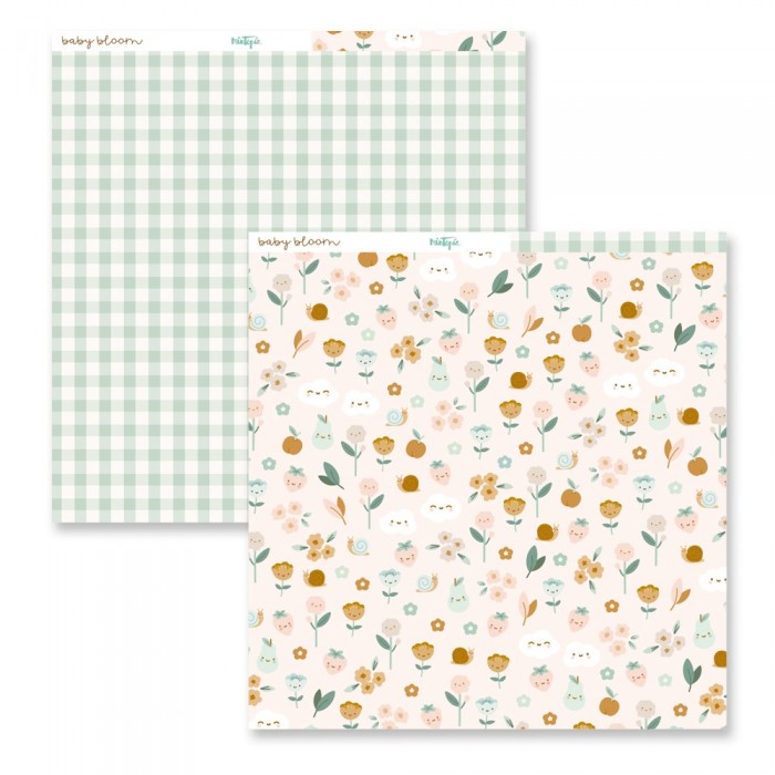 Papeles 30x30 Baby Bloom Una Cara 24 papeles 12MT021001