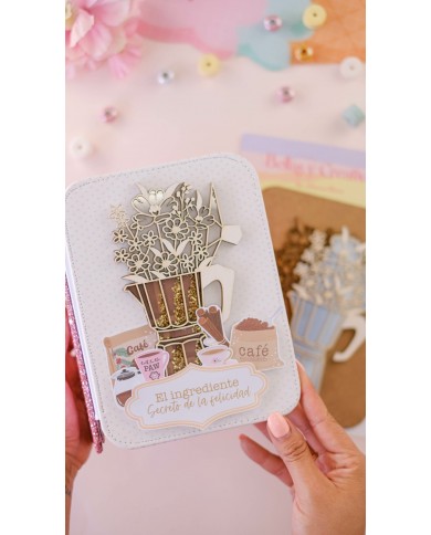 Base Álbum Cafetera con Flores Shaker Johana Rivero