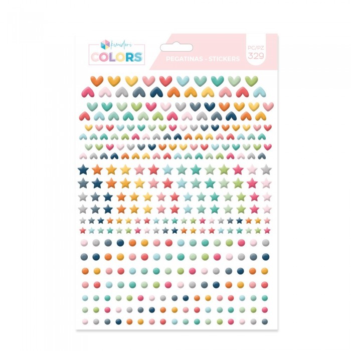 Pegatinas puffy estrellas y corazones Summer