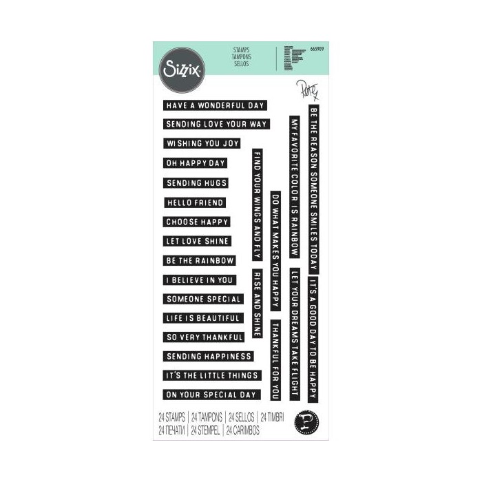 Set de Sellos con frases Sizzix Clear Stamps By Pete Hughes 665909