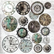 Die-cuts ephemera ID-49 x16 "Misty clocks" ABstudio