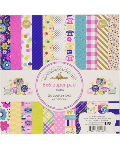 Coleccion Doodlebug Design 6x6 Hello 24 hojas doble cara