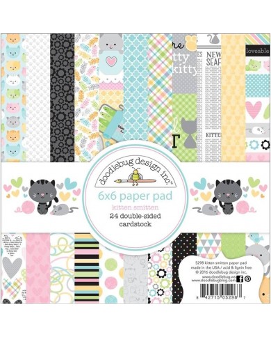 Coleccion Doodlebug Design 6x6 Kitten smitten 24 hojas doble cara