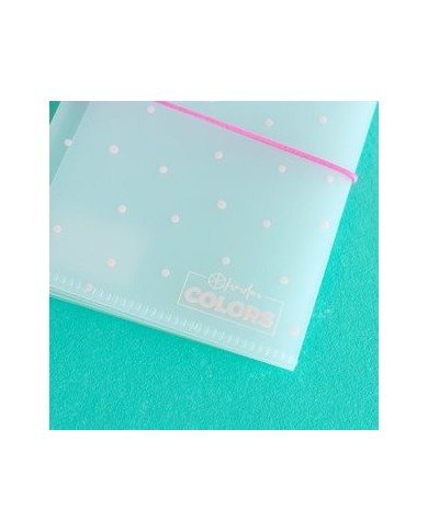 Carpeta almacenamiento Kimidori Colors 4x6" Puntos Rosa
