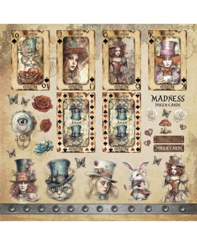 Pad 12x12" Bellaluna Crafts con 12 papeles doble cara Madness Poker Cards