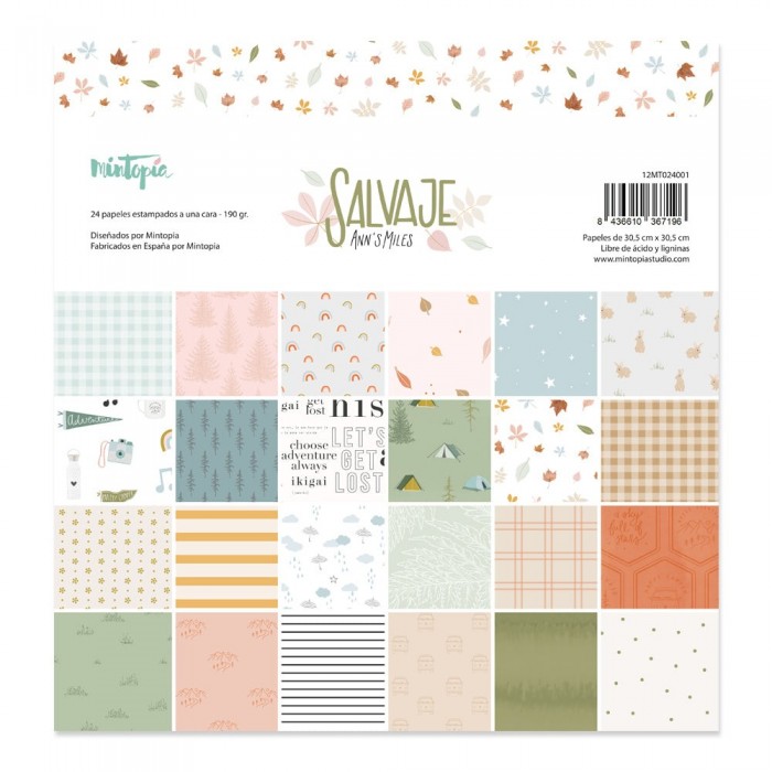 Colección de Papeles Stack 30x30cmts SALVAJE de Mintopia