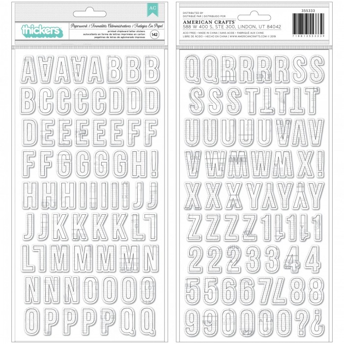 Alfabeto Sticker con carton grueso