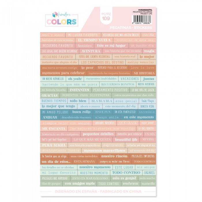 Pegatinas Palabras Project Life Kimidori