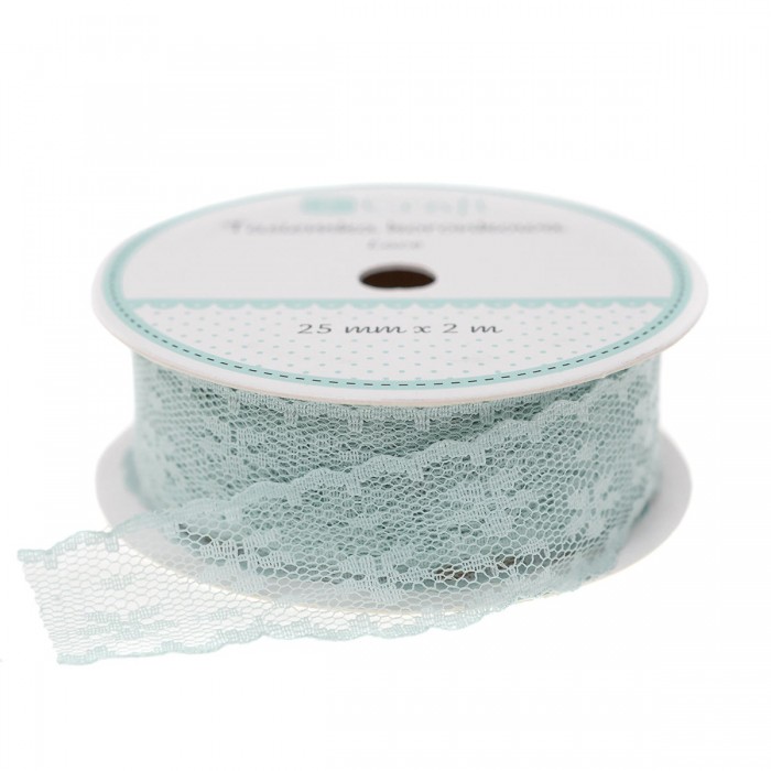 Cinta de encaje 2,5 cm color mint 2 metros