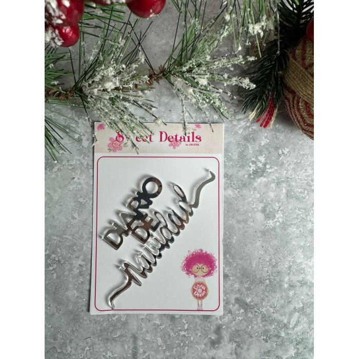 Adorno de metacrilato color espejo plata Diario de Navidad
