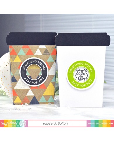 Sello Coffee Cup Sentiments Waffle Flower