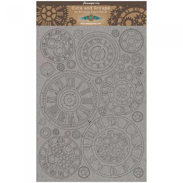 Carton pre recortado Stamperia Gears Sir Vagabond Greyboard Cut-Outs A4 1mm Thick