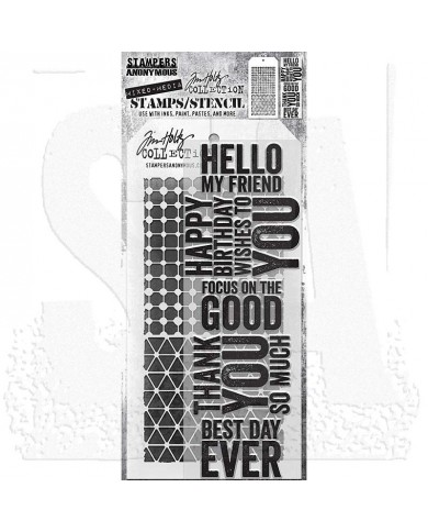 TIM HOLTZ Stamps and Stencil Set - THMM140