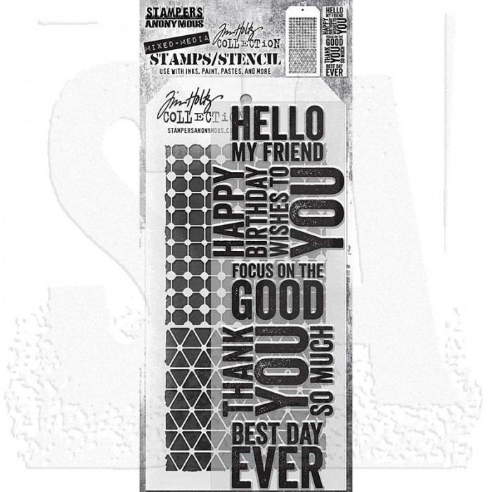 TIM HOLTZ Stamps and Stencil Set - THMM140