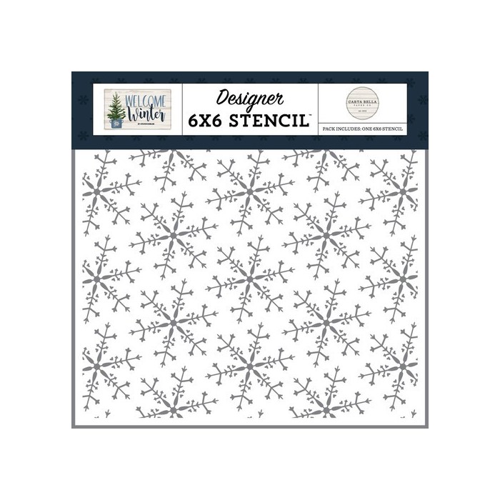 Carta Bella Stencil 6"X6" Wonderland Snowflake