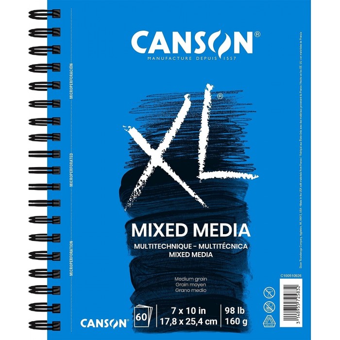 Canson XL Mixed Media Cuaderno espiral 7"X10"