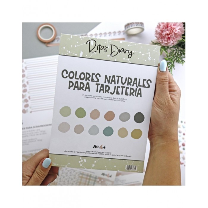 Bloc de papel sólido colores naturales para tarjeteria 6x8