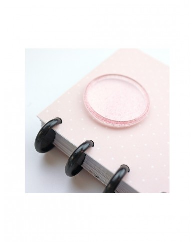 Disco para encuadernar Grande Princesa purpurina  45mm x 6 unidades
