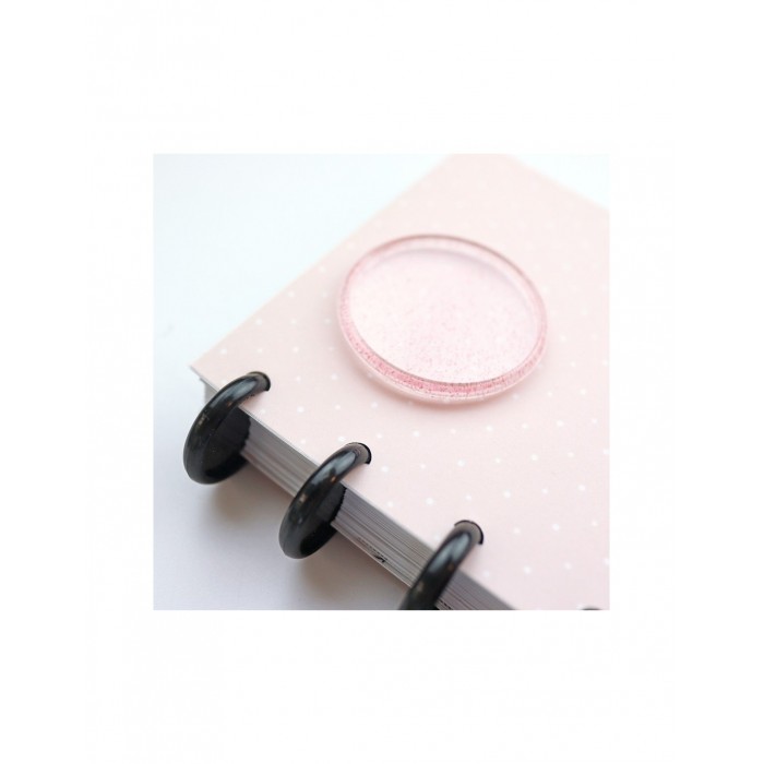 Disco para encuadernar Grande Princesa purpurina  45mm x 6 unidades