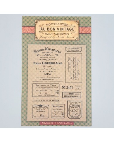 Sello acrílico A5 "Vintage Labels"Au Bon Vintage ABVS0001