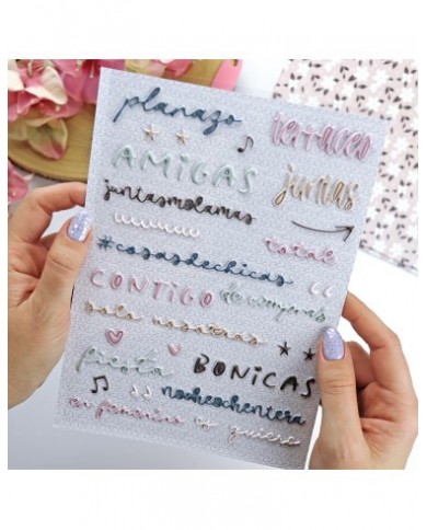 En femenino coloridos puffy stickers Aluacid
