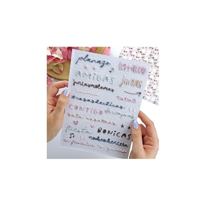 En femenino coloridos puffy stickers Aluacid