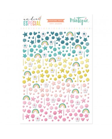 Pegatinas puffy básicas Un día especial de Mintopía