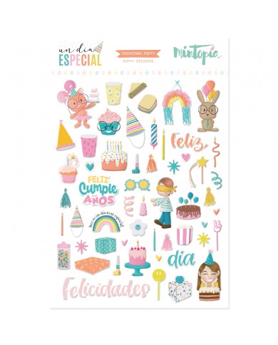 Pegatinas Puffy ilustraciones Un día especial de Mintopía