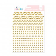 Pegatinas puffy estrellas y corazones foil dorado